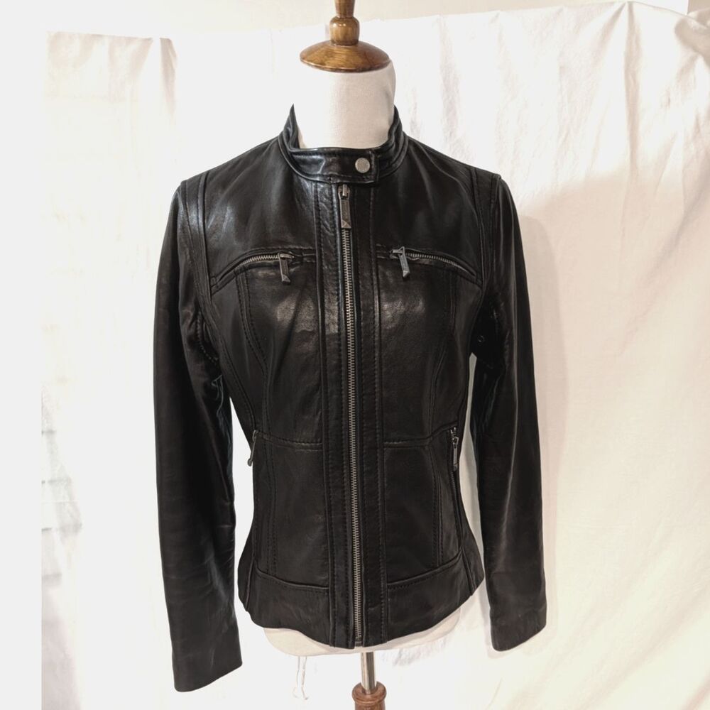 MICHAEL Michael Kors Leather Biker Jacket. size S